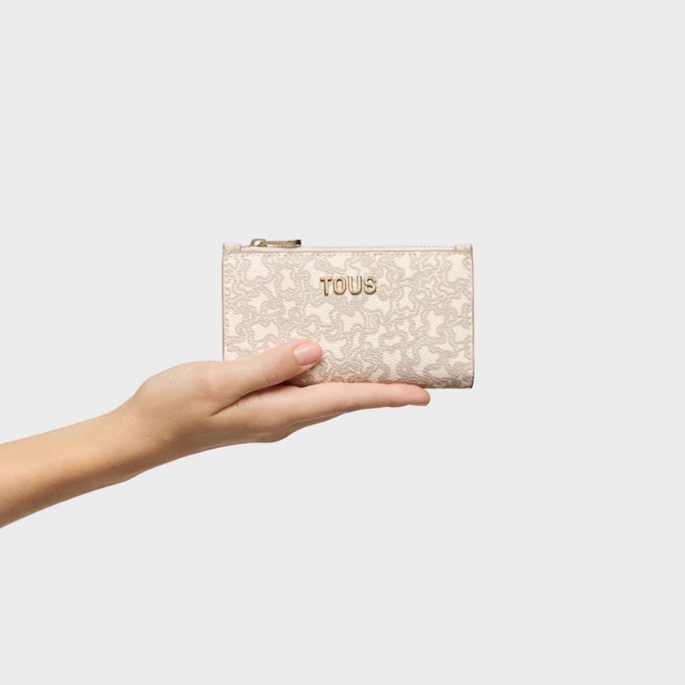 TOUS Kaos Mini Lines Beige Wallet NWT & Dust Bag